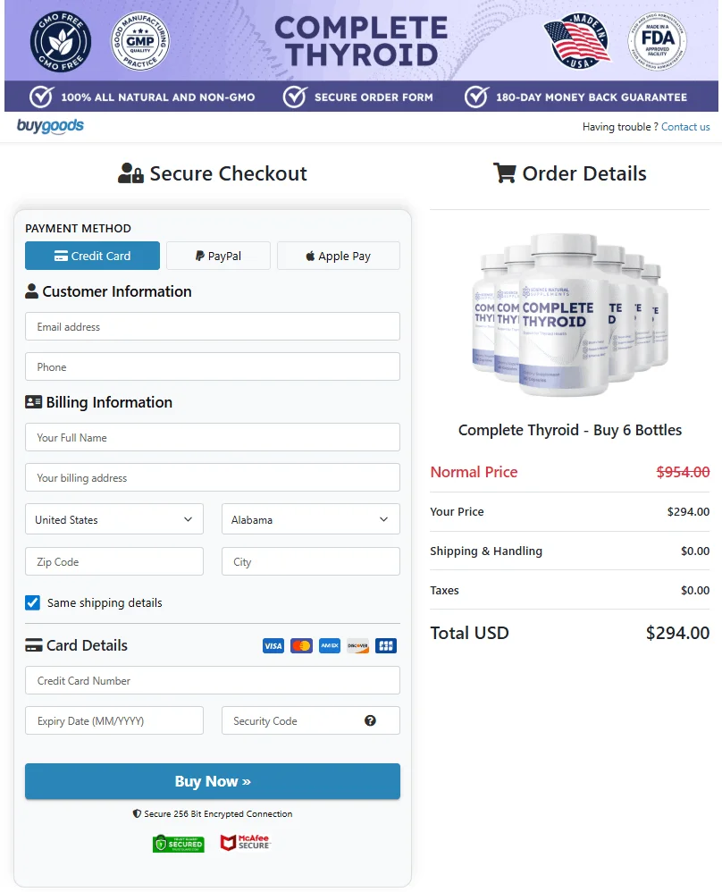 Complete Thyroid™ Buy Form